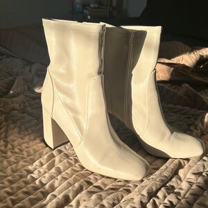 Elegant Cream Ankle Boots
